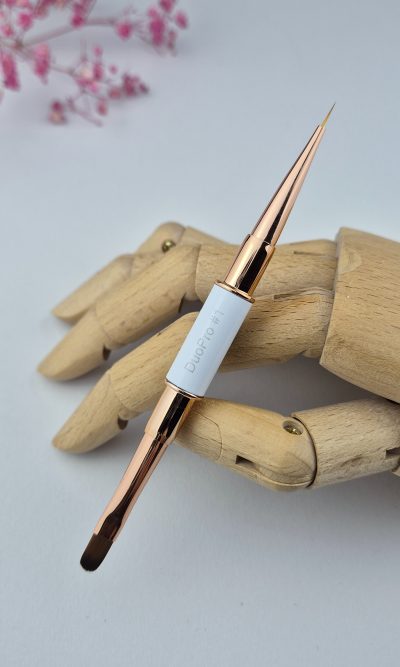 Pędzel podwójny duoPRO #1 cienki 7mm + do żelu 6x10mm