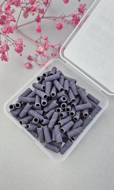 MINI bandPRO #400 PURPLE – fioletowe nakładki / opaski ścierne do manicure na mandrel (100szt)
