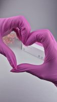 Rękawiczki nitrylowe M RÓŻOWE