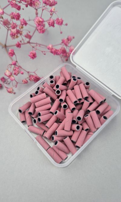 MINI Pink #240 – różowe nakładki / opaski ścierne do manicure na mandrel (100szt)