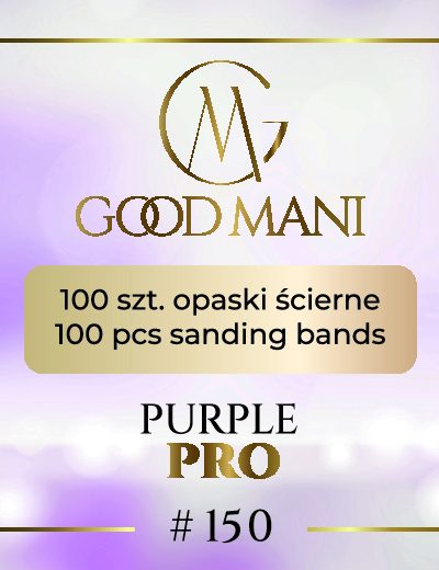 MINI #150 PURPLE – fioletowe nakładki / opaski ścierne do manicure na mandrel (100szt)